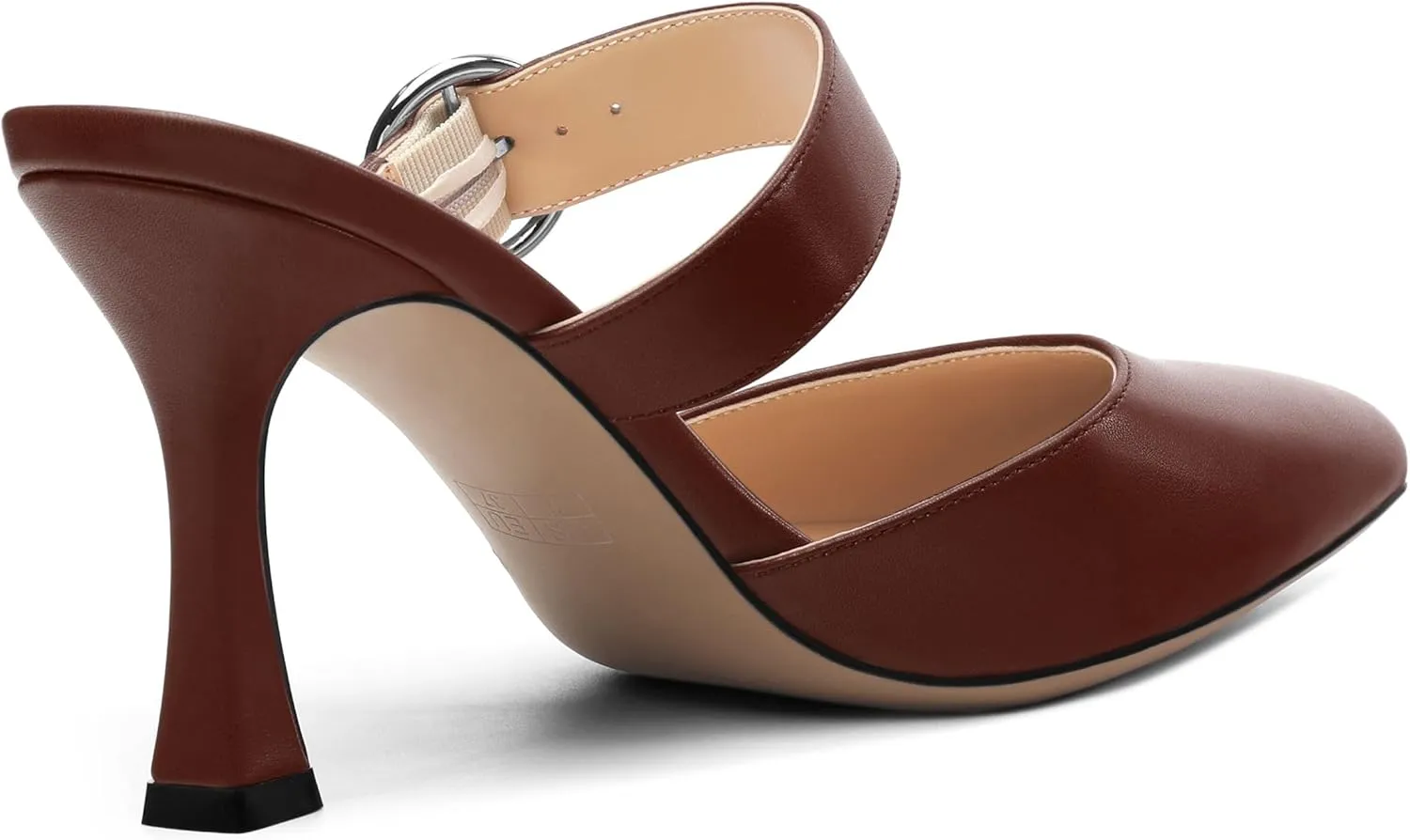 Heeled Sandals for Women Pointed Toe Slip-on Kitten Heels Sandals Kitten Heels Mules Party Wedding Pumps Shoes 3inch