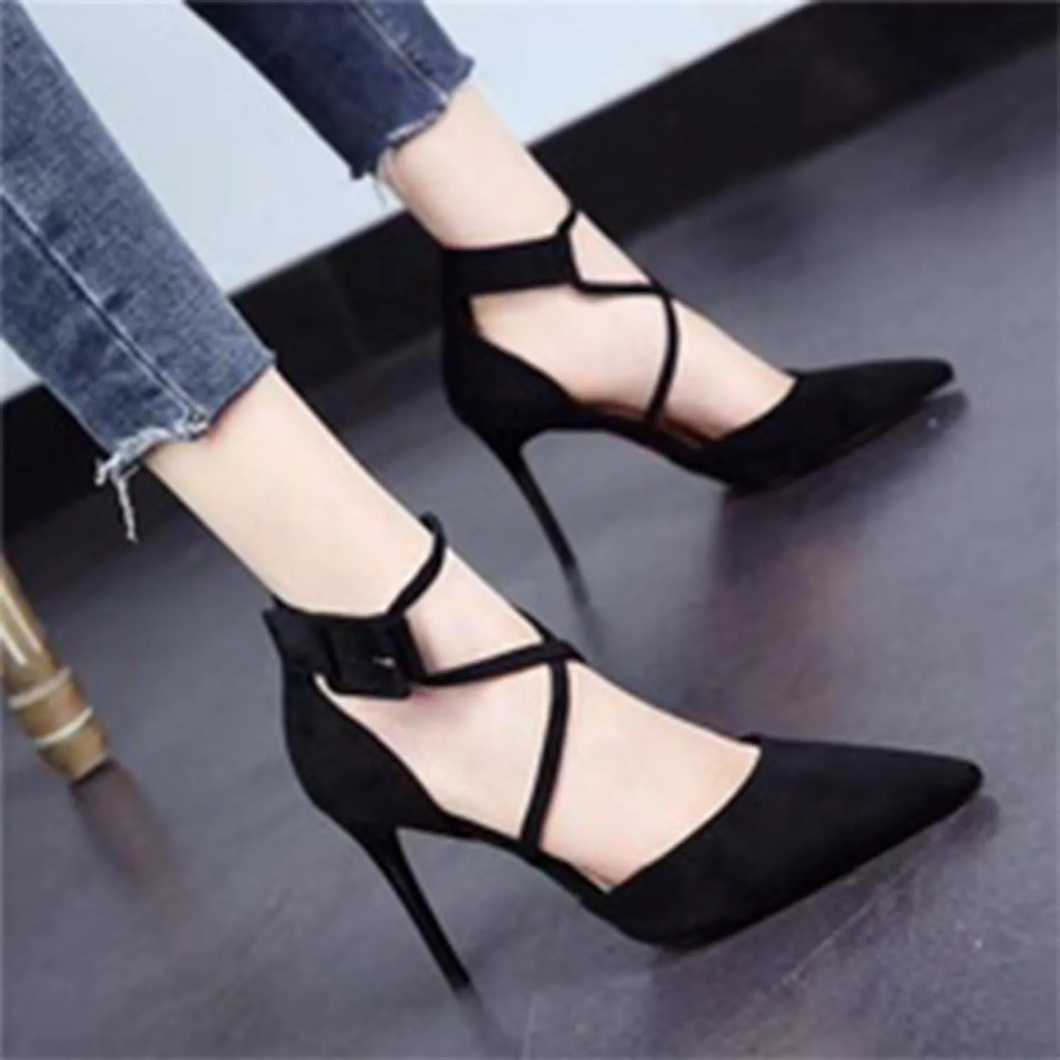 Heels for Women Closed Toe Strappy Pointed High Heel Pumps Satin Pointy Wedding Evening Dress Shoes Party Dressy Shoe Bridesmaid