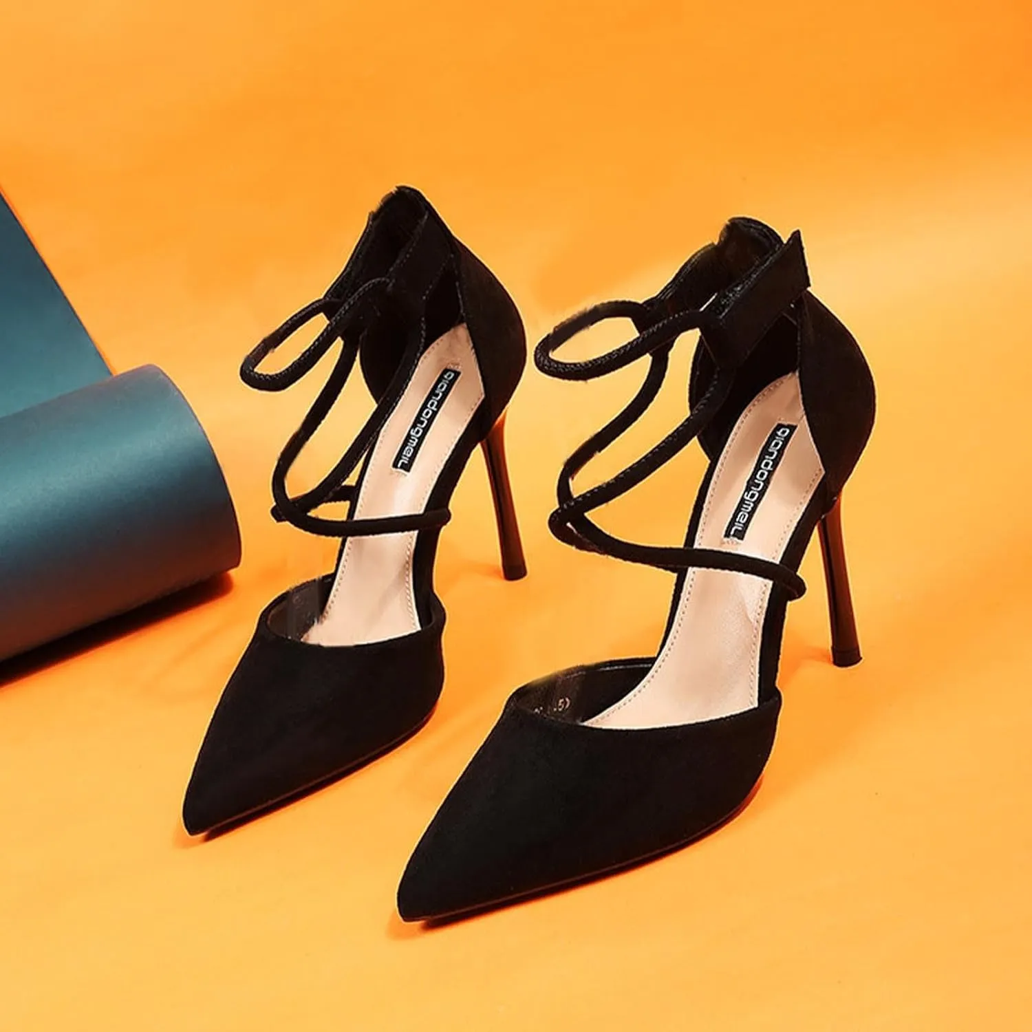 Heels for Women Closed Toe Strappy Pointed High Heel Pumps Satin Pointy Wedding Evening Dress Shoes Party Dressy Shoe Bridesmaid