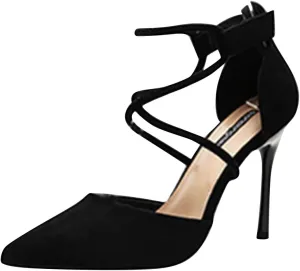 Heels for Women Closed Toe Strappy Pointed High Heel Pumps Satin Pointy Wedding Evening Dress Shoes Party Dressy Shoe Bridesmaid