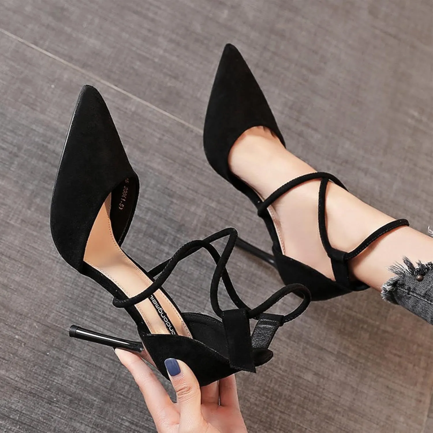 Heels for Women Closed Toe Strappy Pointed High Heel Pumps Satin Pointy Wedding Evening Dress Shoes Party Dressy Shoe Bridesmaid