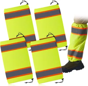 Hercicy Reflective Two Tone Mesh Leg Gaiters High Visibility Polyester Leg Gaiters