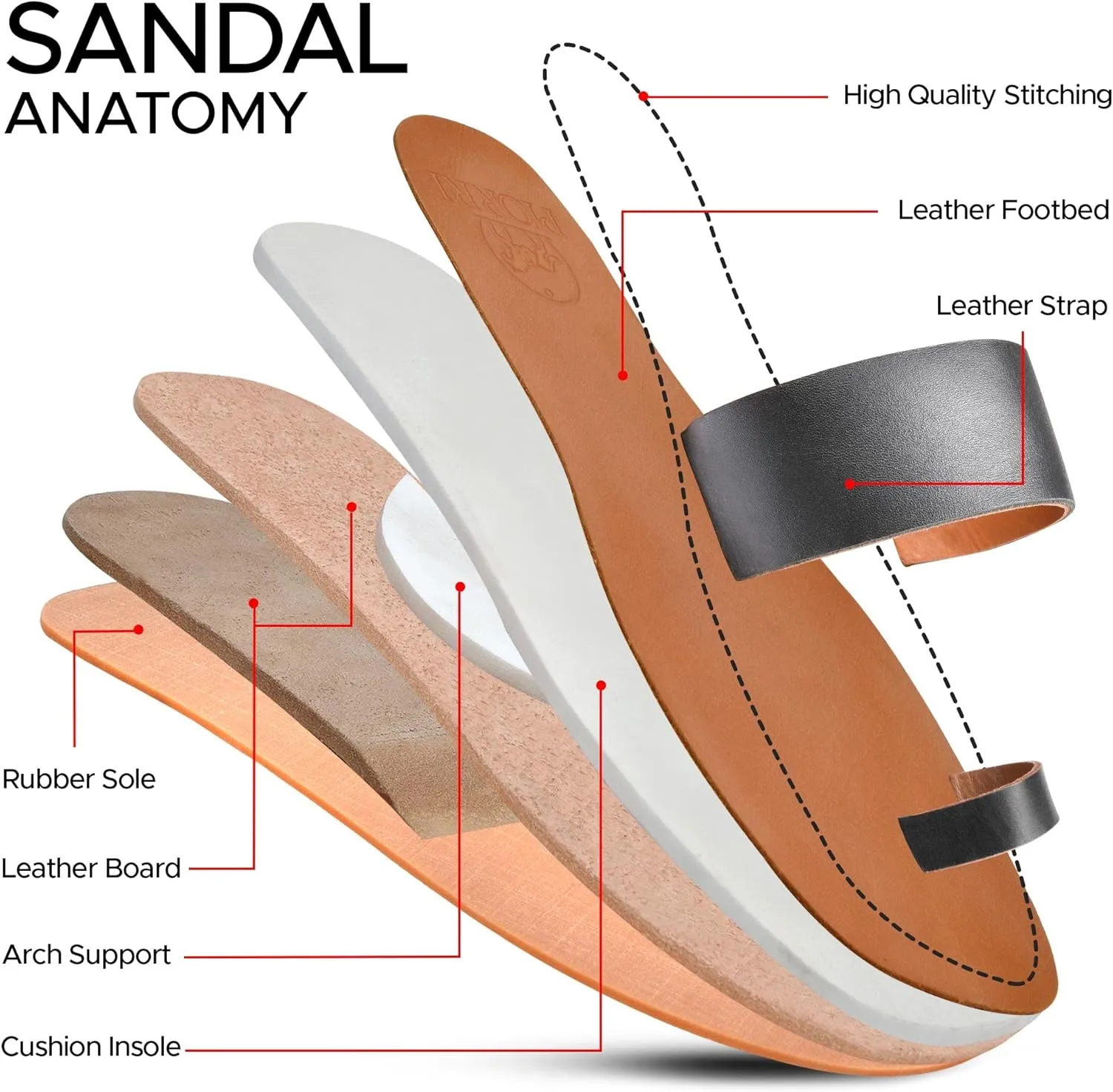 Hestia Women’s Split Toe Natural Leather Slide Sandals