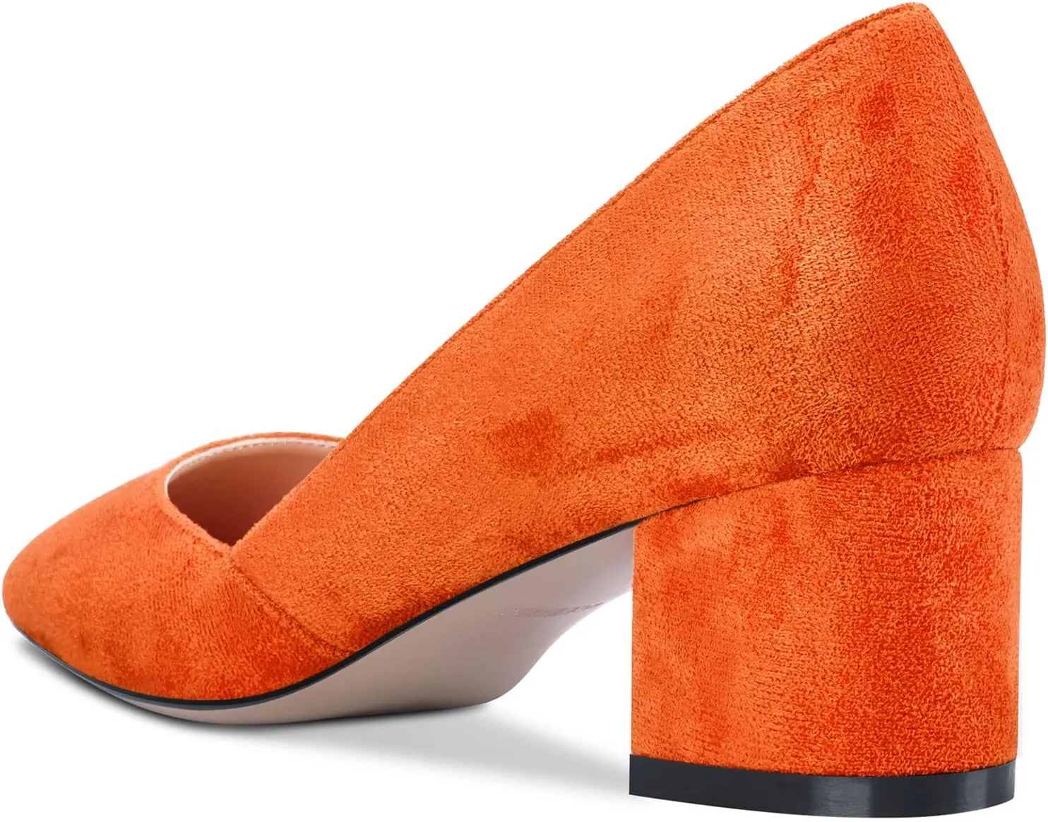 HEUIVZAR Pumps for Women Slip-on Round Toe Block Chunky Low Heel Shopping Vacation Classic Suede 2 Inch