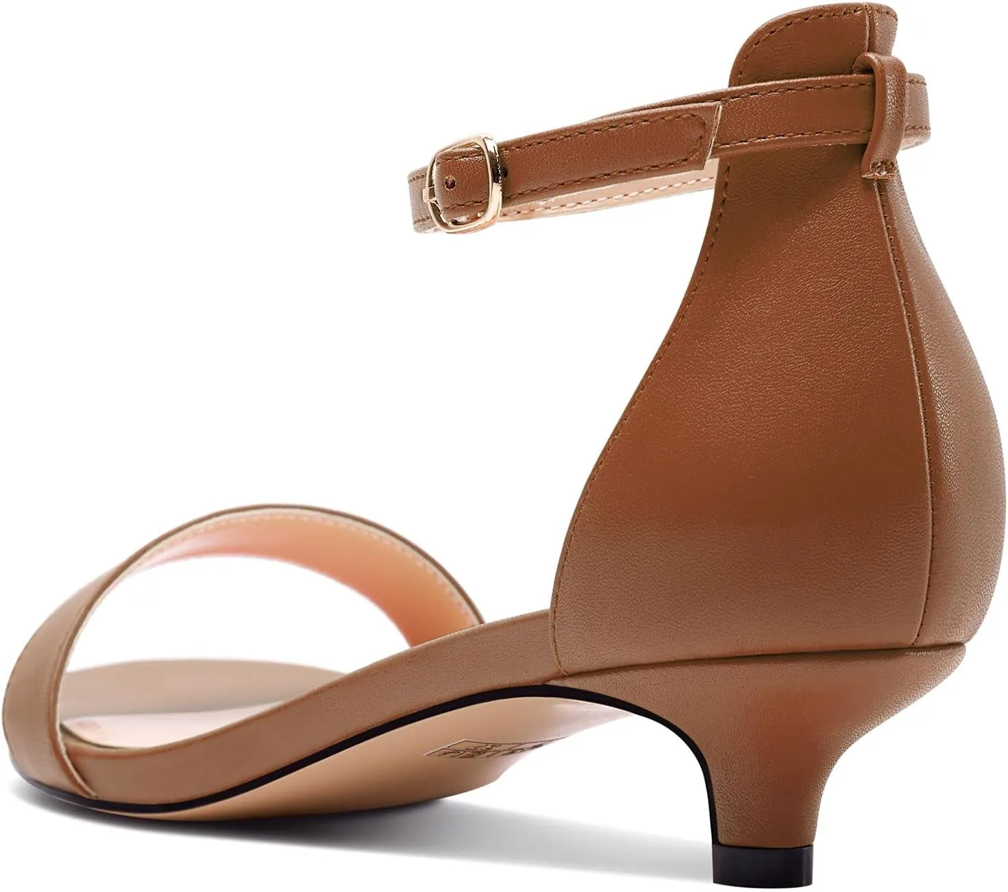 HEUIVZAR Womens Kitten Low Heel Open Toe Ankle Strap Sandals Dress Buckle Office Prom Summer Shoes 1.2 Inches Heels