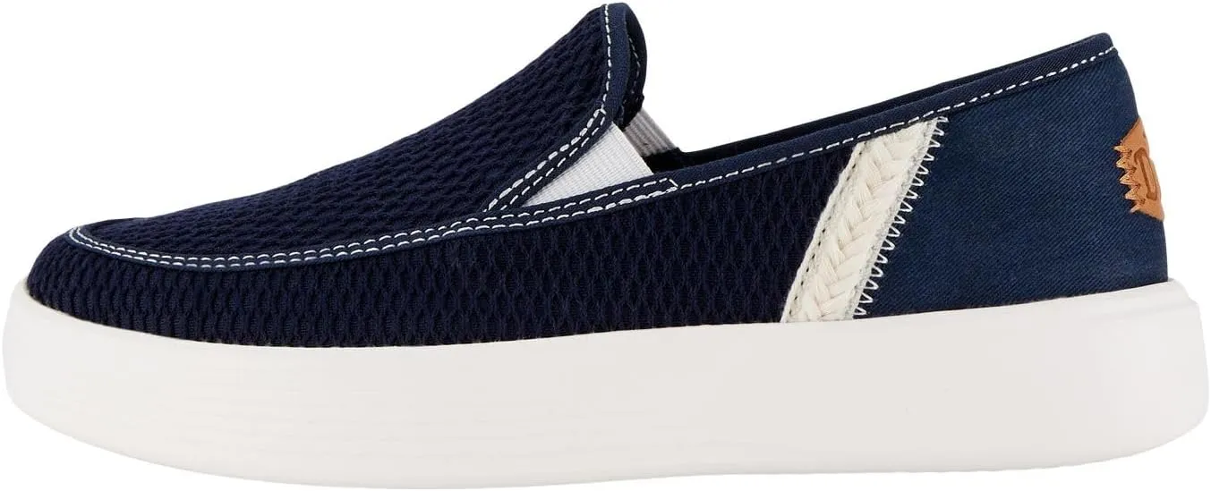 Hey Dude Unisex-Adult Sunapee Craft Shoes, Mesh Stripe Navy, 6 Women/4 Men