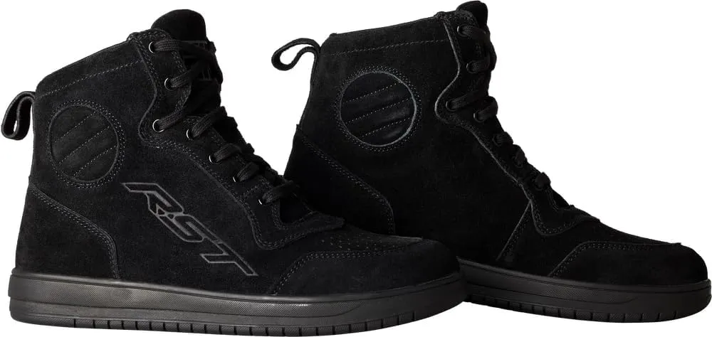 Hi-Top Moto Sneaker (9, Black Suede)