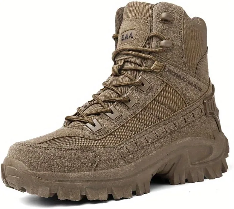 High-Top Hiking Boots for Adventures Men's High-Top Hiking Boots - Durable, Non-Slip, Lace-Up for Outdoor Adventures & Sports
