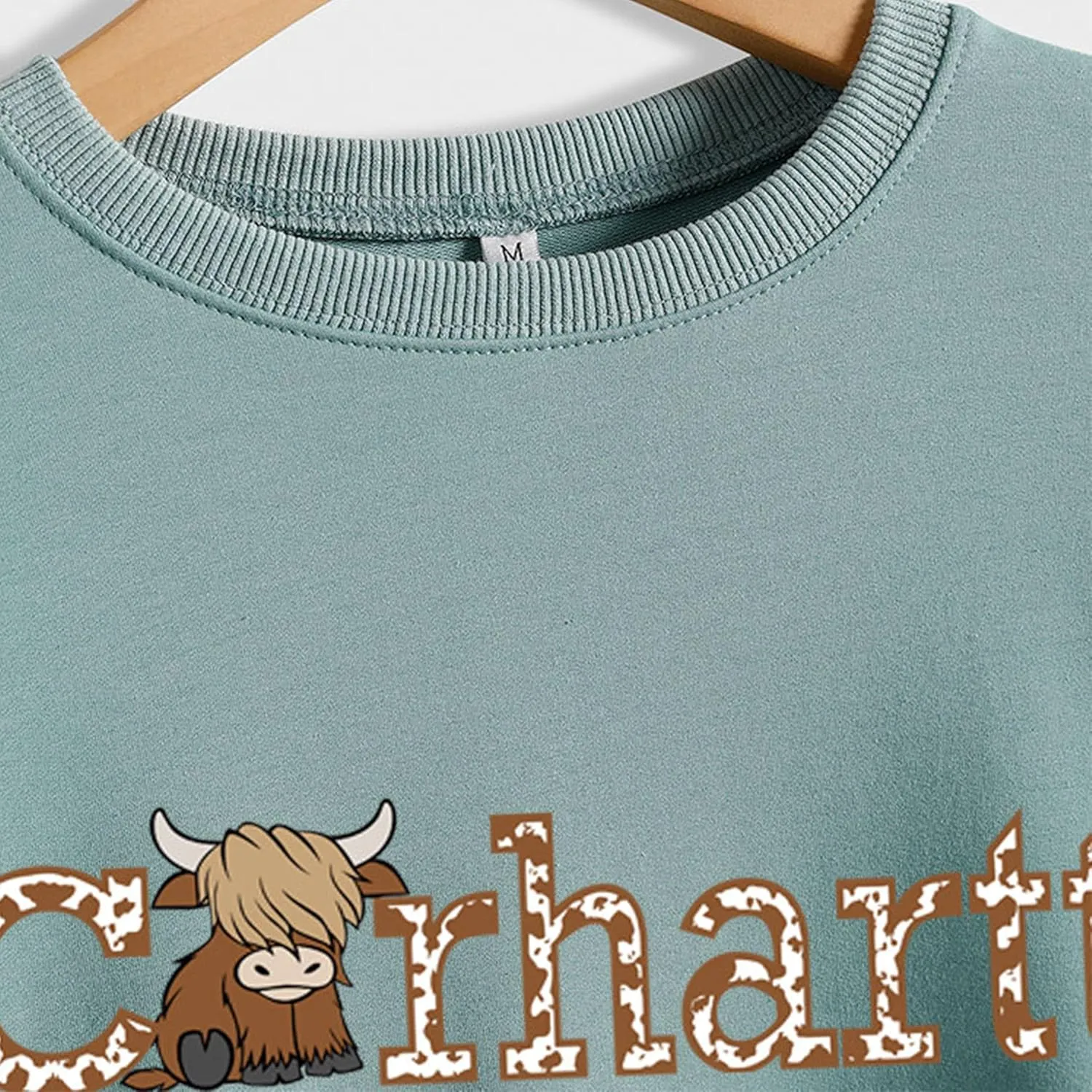 Highland Cow Sweatshirt Cow Print Sweatshirt Funny Cow Country Western Pullovers