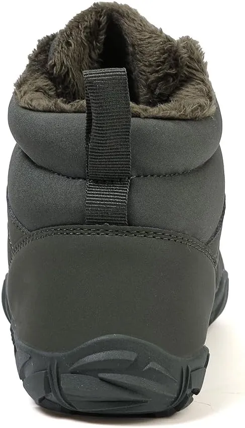 HiGropcore Barefoot Snow Boots for Women Men, Warm Fur Lined Water Repellent Winter Barefoot Shoes, Wide Toe Box Lightweight Outdoor Ankle Boots
