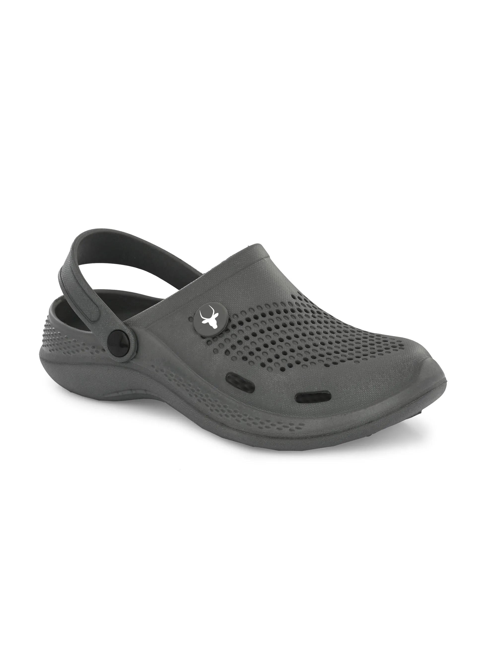 Hirolas® Men's Grey Cushioned Fluffy Comfortable Slider Clogs (HROMCL06GRY)