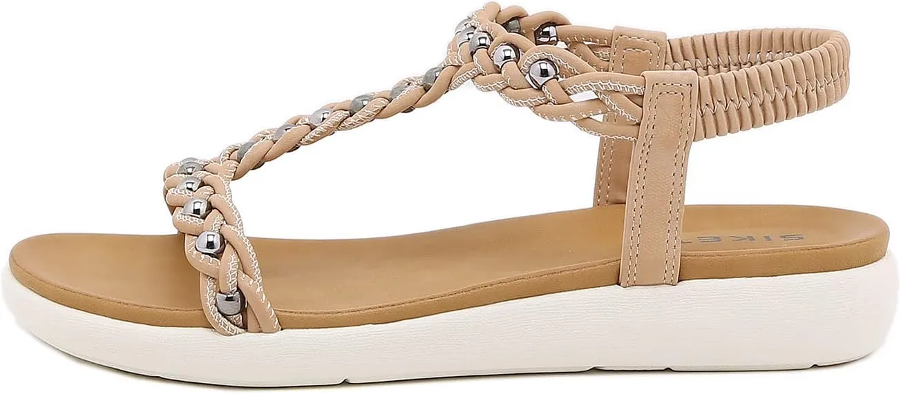 HNGHOU Women's Summer Sandals Shoes Casual Comfort Open Toe Shoes Flat Sandals