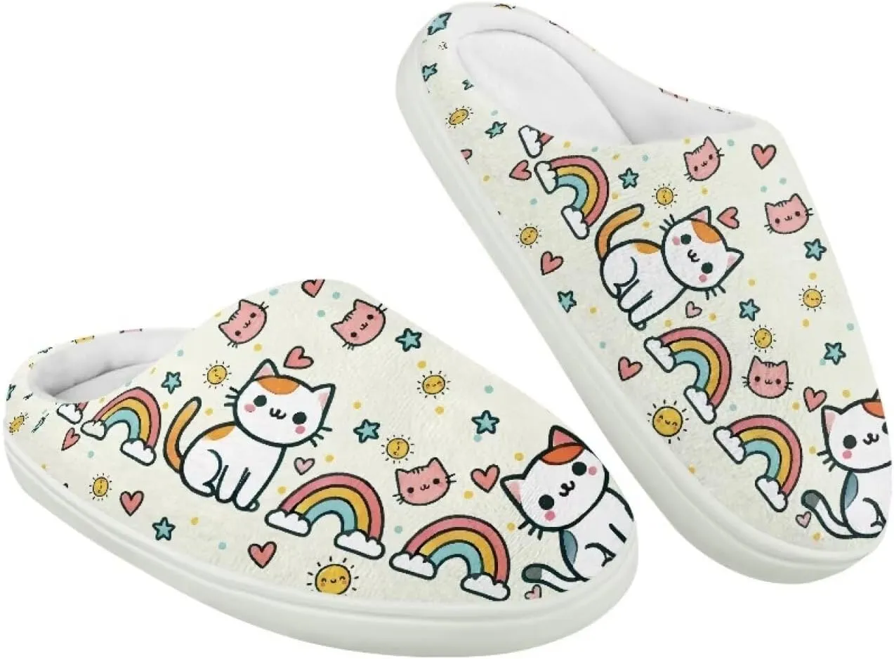 House Slippers for Kids Plush Cotton Slipper Home Indoor Fuzzy Slipper Shoes Warm Non Slip Fleece Plush Slipper Size 9-15