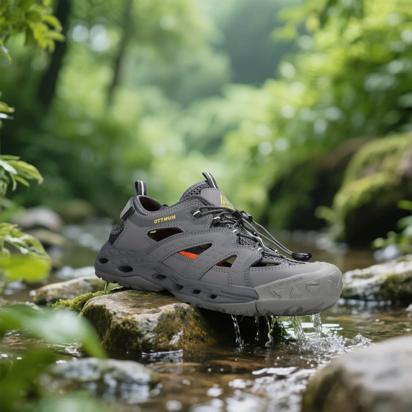 HUMTTO Men's Amphibious Closed Toe Hiking Sandals Quick-Dry Water Shoes Non-Slip Athletic Adjustable Outdoor Fisherman Beach Summer Walking Travel Shoe