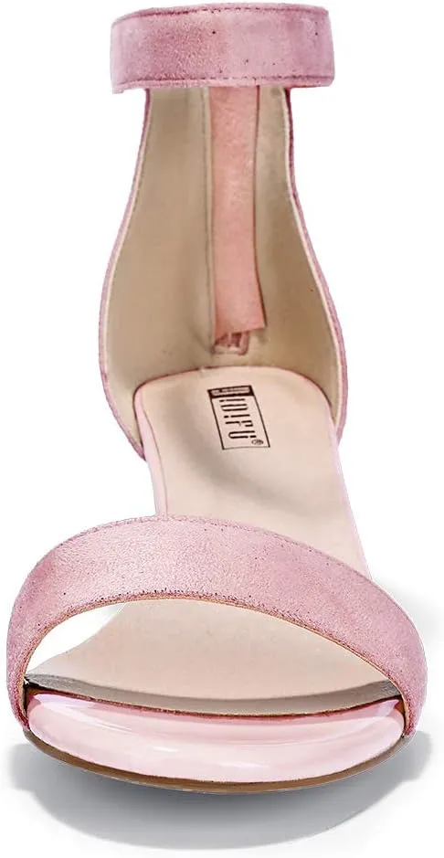 IDIFU Kitten Heels for Women IN2 Low Heels Open Toe Ankle Strap Heeled Sandals Wedding Bridal Evening Prom Party Dress Shoes Womens Heels With Zipper