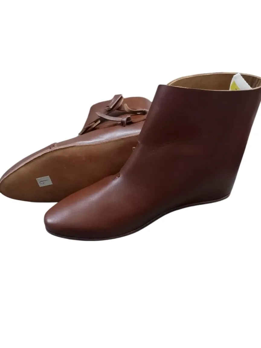 Ironclad Emporium 18th Century Colonial Leather Shoes – Handmade Historical Reenactment Footwear for Men & Women – Soft Sole Costume Boots. (US 12)