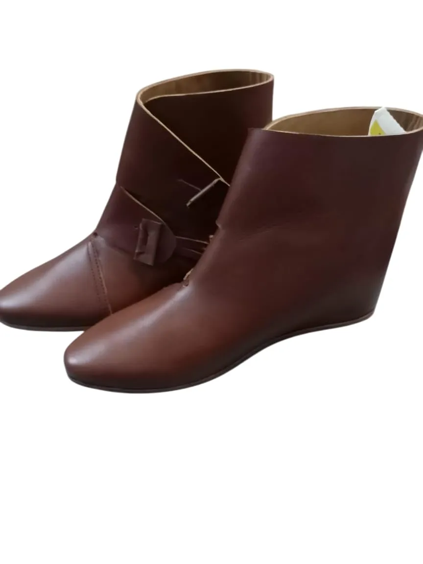 Ironclad Emporium 18th Century Colonial Leather Shoes – Handmade Historical Reenactment Footwear for Men & Women – Soft Sole Costume Boots. (US 12)