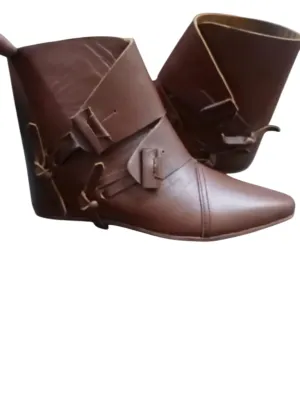 Ironclad Emporium 18th Century Colonial Leather Shoes – Handmade Historical Reenactment Footwear for Men & Women – Soft Sole Costume Boots. (US 12)