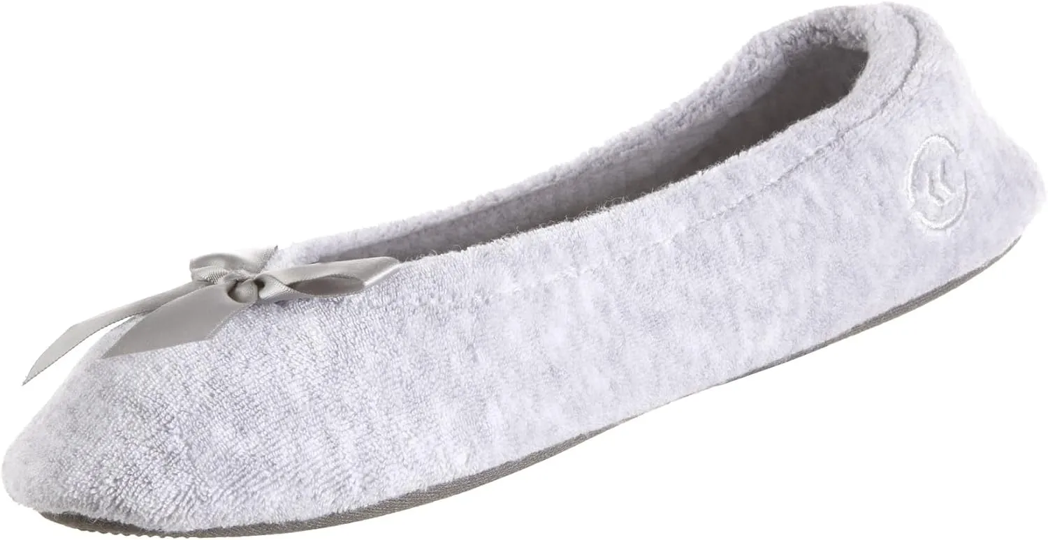 isotoner Women's Terry Ballerina Slipper Clog
