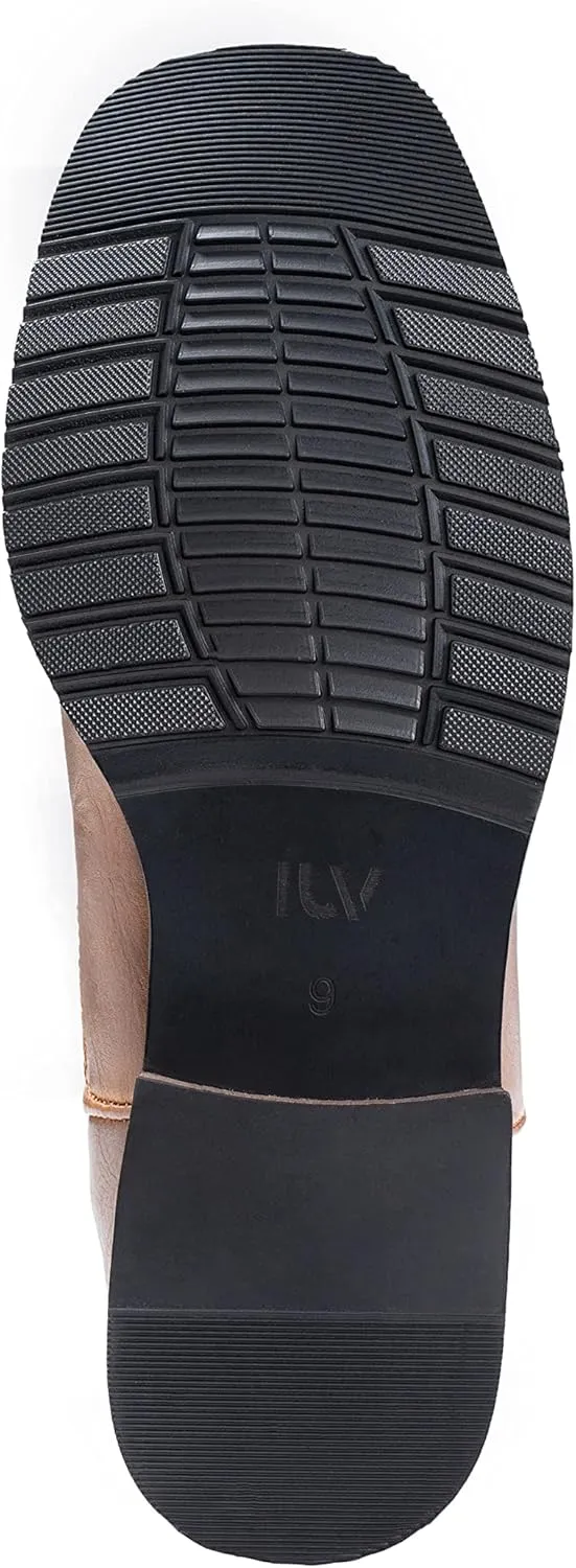 IUV Cowboy Boots For Men Wide Foot Square Toe Western Boots with Classic Embroidered Durable Slip on Boots