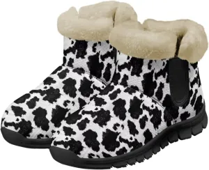 Jeiento Animal Print Winter Boots for Women Warm Inner Slip On Winter Shoes Walking Boots