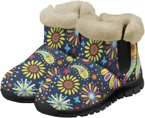 Jeiento Warm Snow Boots for Women Thickening Walking Boots Winter Shoes Women Work Ankle Boots Lightweight/Anti Slip Hiking Boots