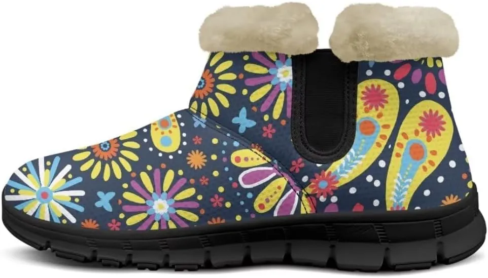 Jeiento Warm Snow Boots for Women Thickening Walking Boots Winter Shoes Women Work Ankle Boots Lightweight/Anti Slip Hiking Boots