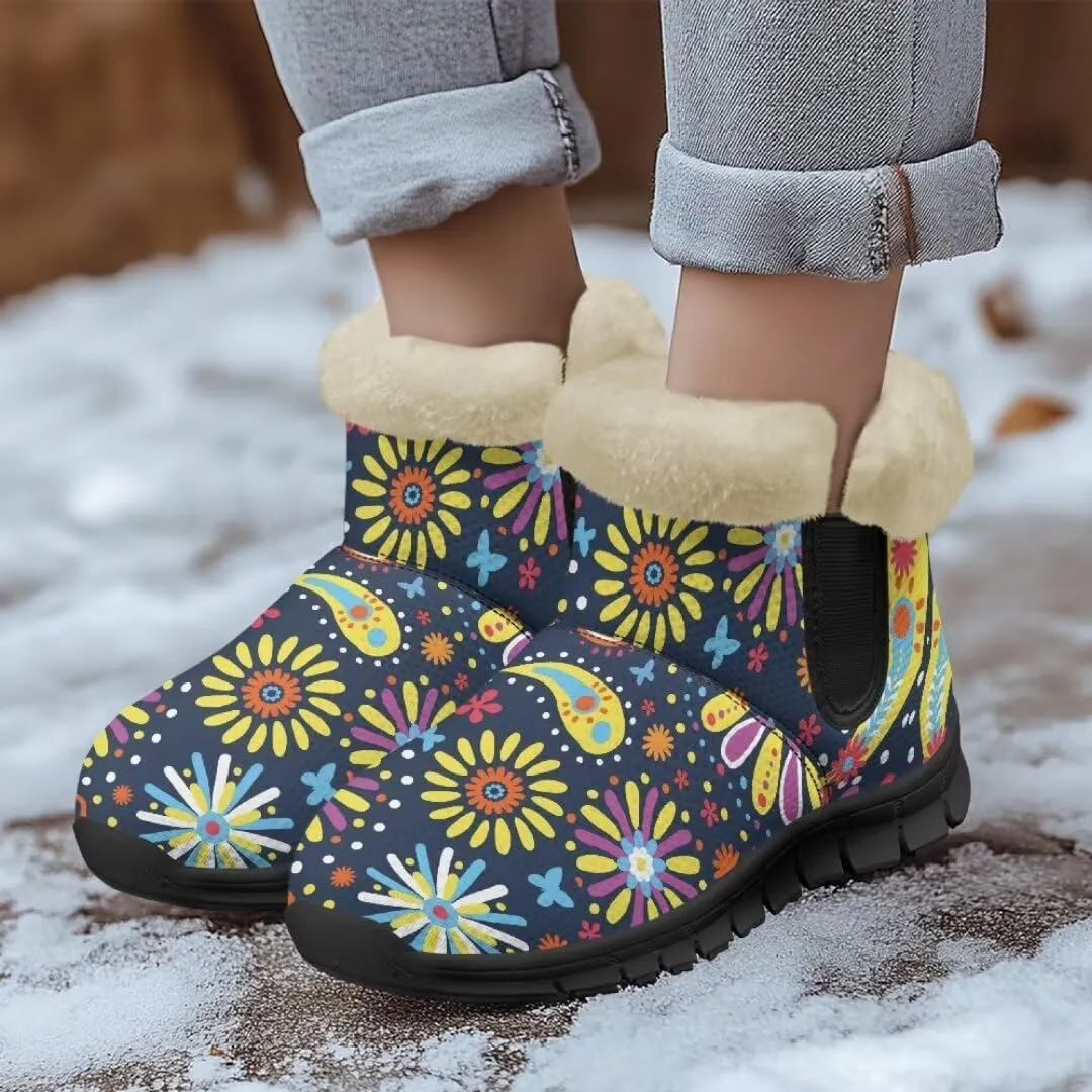 Jeiento Warm Snow Boots for Women Thickening Walking Boots Winter Shoes Women Work Ankle Boots Lightweight/Anti Slip Hiking Boots
