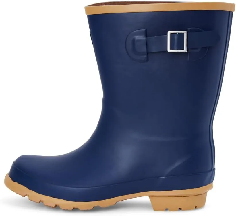 Jileon Mid Calf Rain Boots - Specially Designed For Wide Feet, Ankles or Calves - Half Height Waterproof Durable Wide Calf Rain Boots