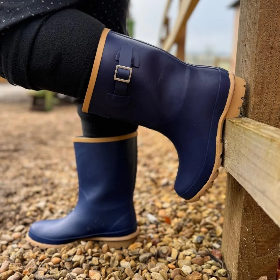 Jileon Mid Calf Rain Boots - Specially Designed For Wide Feet, Ankles or Calves - Half Height Waterproof Durable Wide Calf Rain Boots