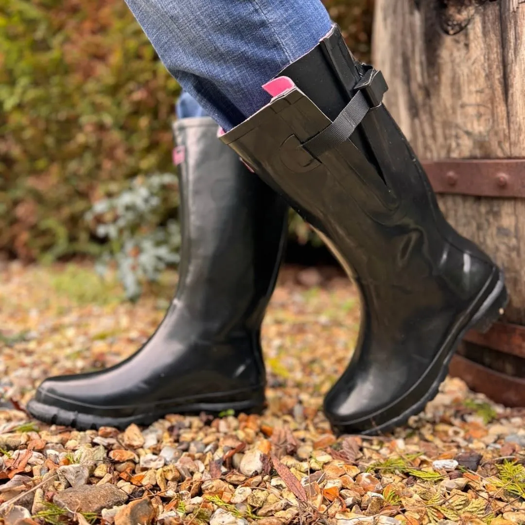 Jileon Wide Calf Rain Boots for Women - up to 19 inch Calf - Standard Foot & Ankle Width - Durable Rubber
