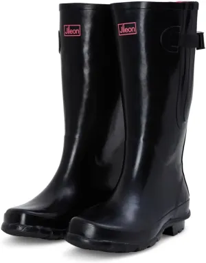 Jileon Wide Calf Rain Boots for Women - up to 19 inch Calf - Standard Foot & Ankle Width - Durable Rubber