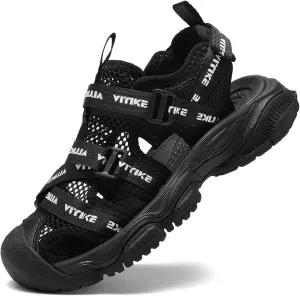 JMFCHI Boys Girls Sports Sandals Summer Kids Closed Toe Outdoor Sandals Athletic Water Shoes Sandals Child Pool Beach Sandals Quick Drying Slip Resistant