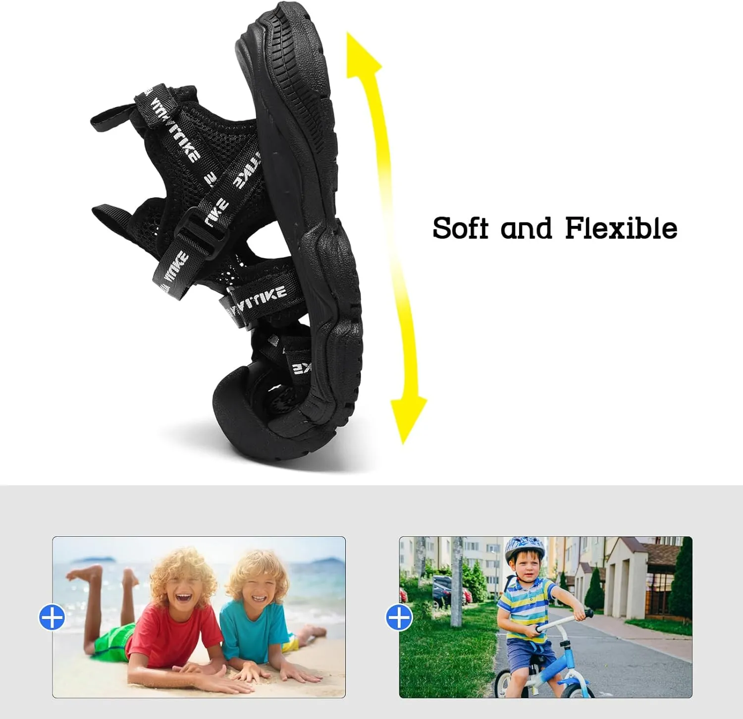 JMFCHI Boys Girls Sports Sandals Summer Kids Closed Toe Outdoor Sandals Athletic Water Shoes Sandals Child Pool Beach Sandals Quick Drying Slip Resistant