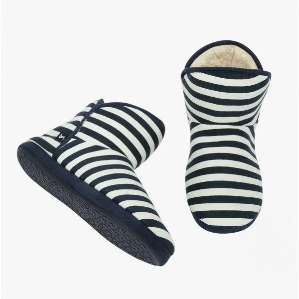 Joules CABIN Womens Textile Slippers Navy Stripe