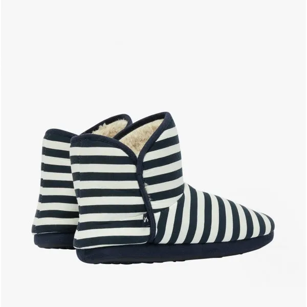 Joules CABIN Womens Textile Slippers Navy Stripe