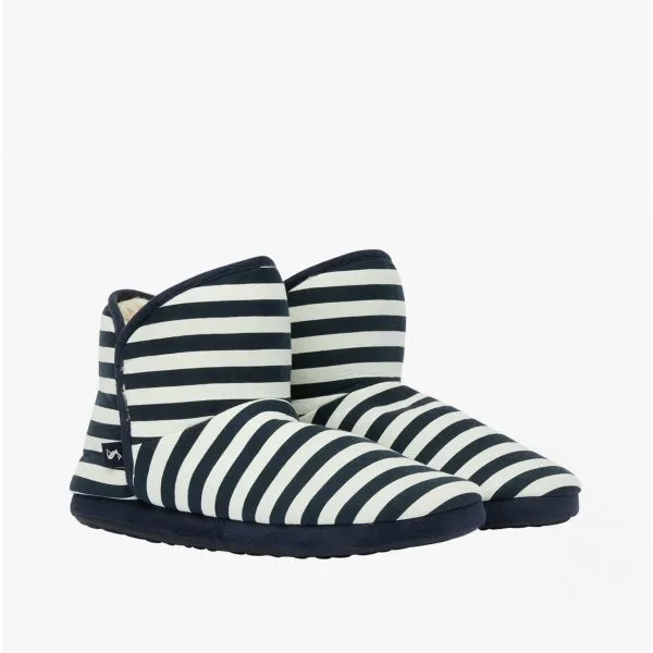 Joules CABIN Womens Textile Slippers Navy Stripe