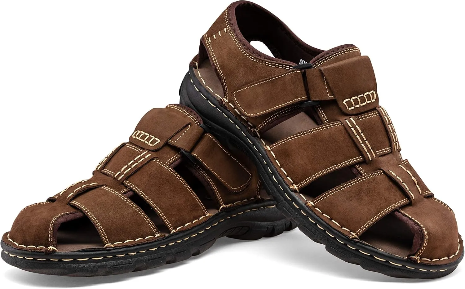 Jousen Men's Sandals Leather Open Toe Beach Sandal Outdoor Summer Sport Hiking Sandals