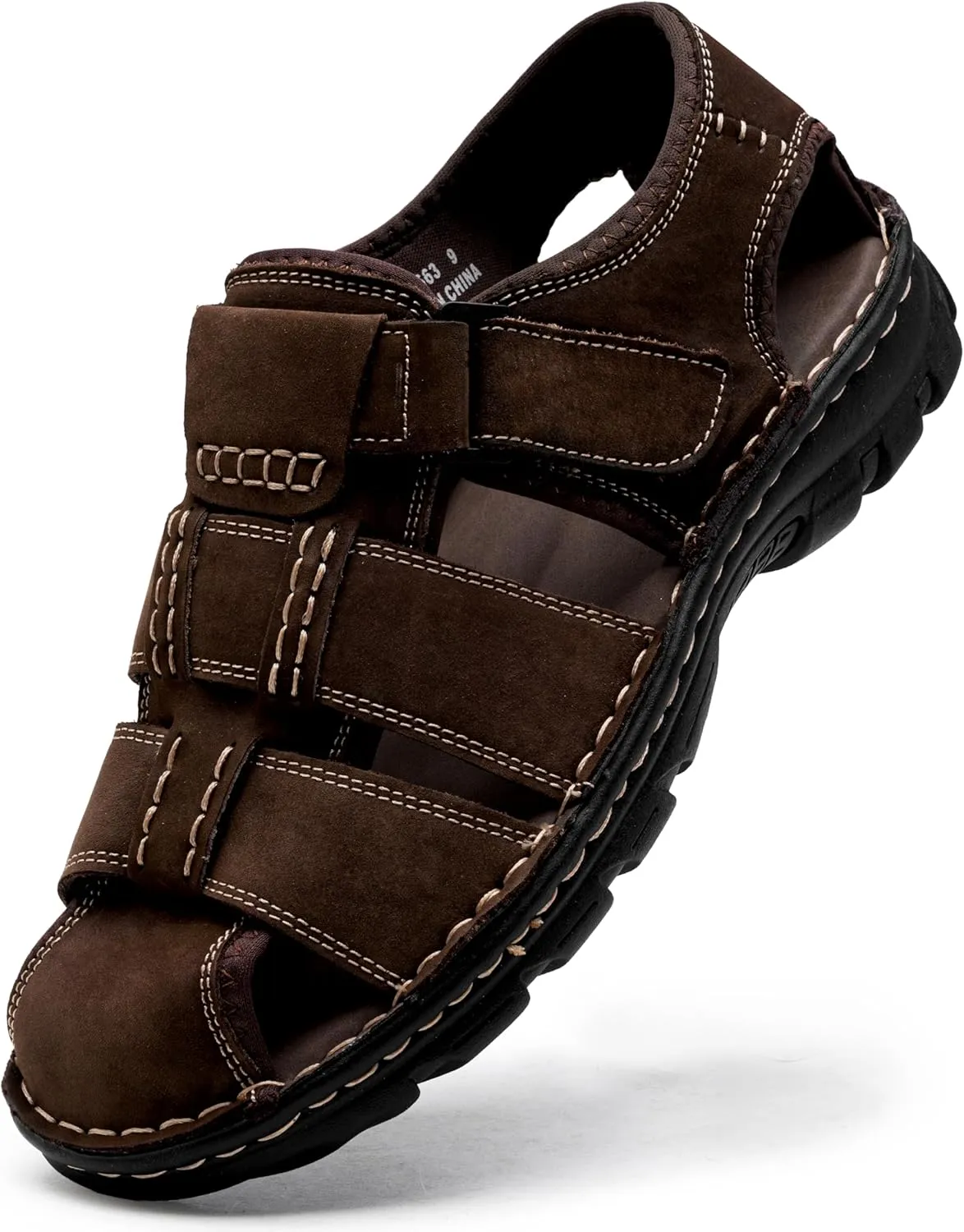 Jousen Men's Sandals Leather Open Toe Beach Sandal Outdoor Summer Sport Hiking Sandals