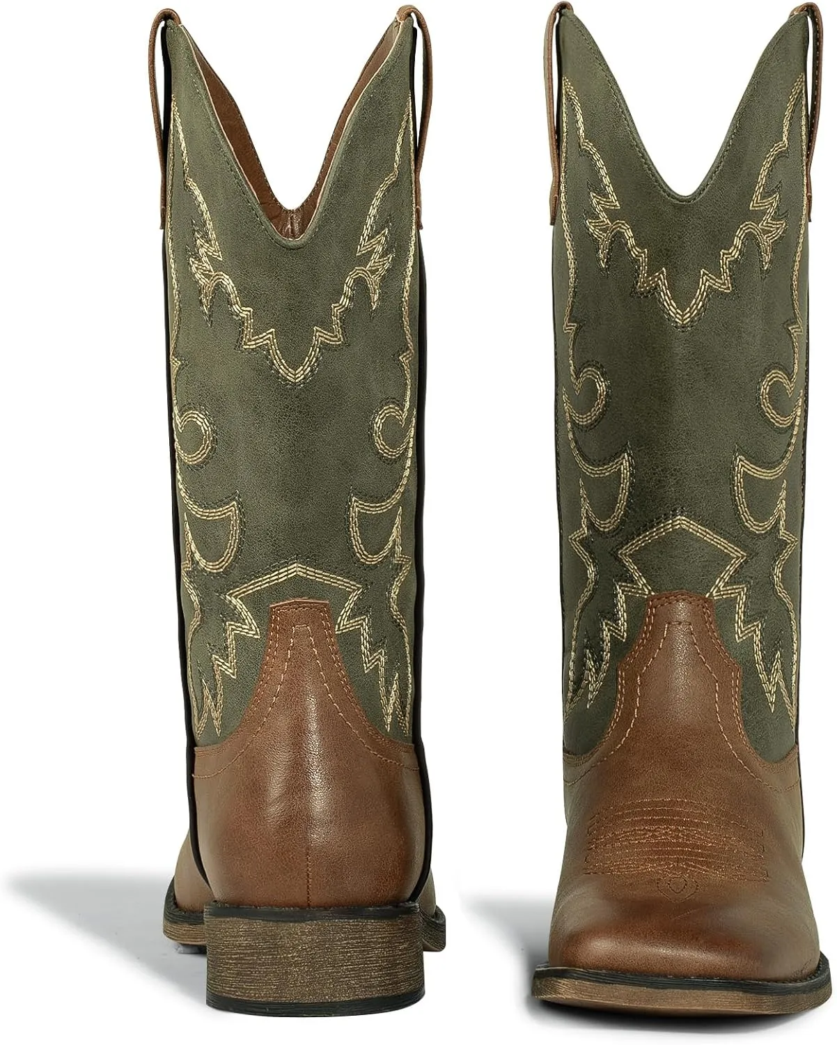 J's.o.l.e Square Toe Cowboy Cowgirl Boots for Women Mid Calf Ladies Fashion Embroidered Western Boots