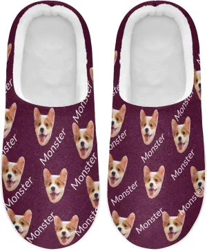 JUNZAN Colorful Dinosaurs Men's Women's Memory Foam House Slippers Non Skid Soft Warm Sole Coral Fleece Slip-on Closed Toe Hand Free Shoes for Bedroom Travel
