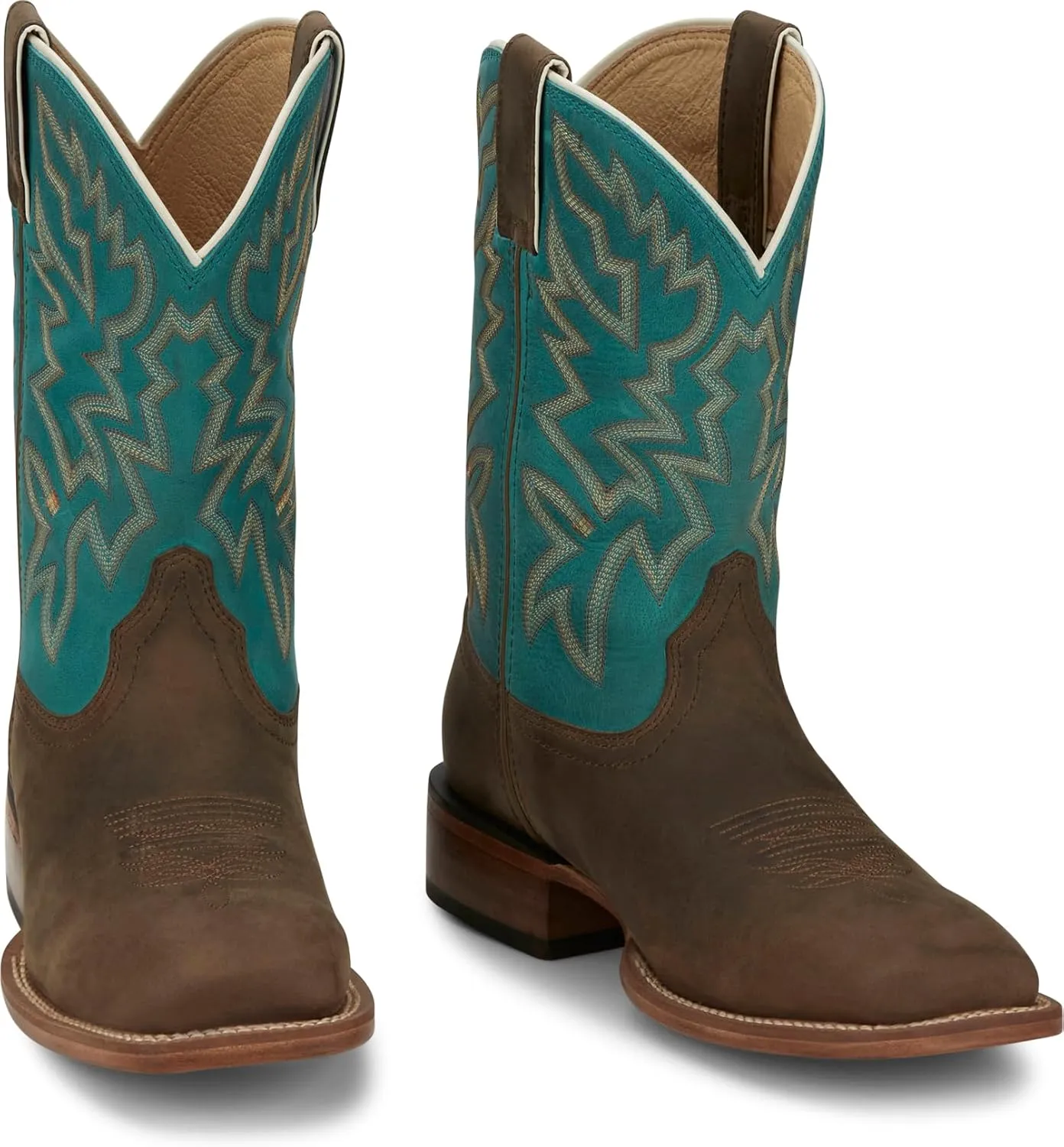 Justin Jackpot 11” Western Boots for Men - Frontier Collection - Square Toe Leather Men’s Cowboy Boots with Comfort Footbed & Heeled Leather Outsole
