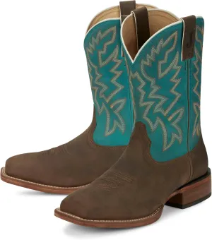 Justin Jackpot 11” Western Boots for Men - Frontier Collection - Square Toe Leather Men’s Cowboy Boots with Comfort Footbed & Heeled Leather Outsole