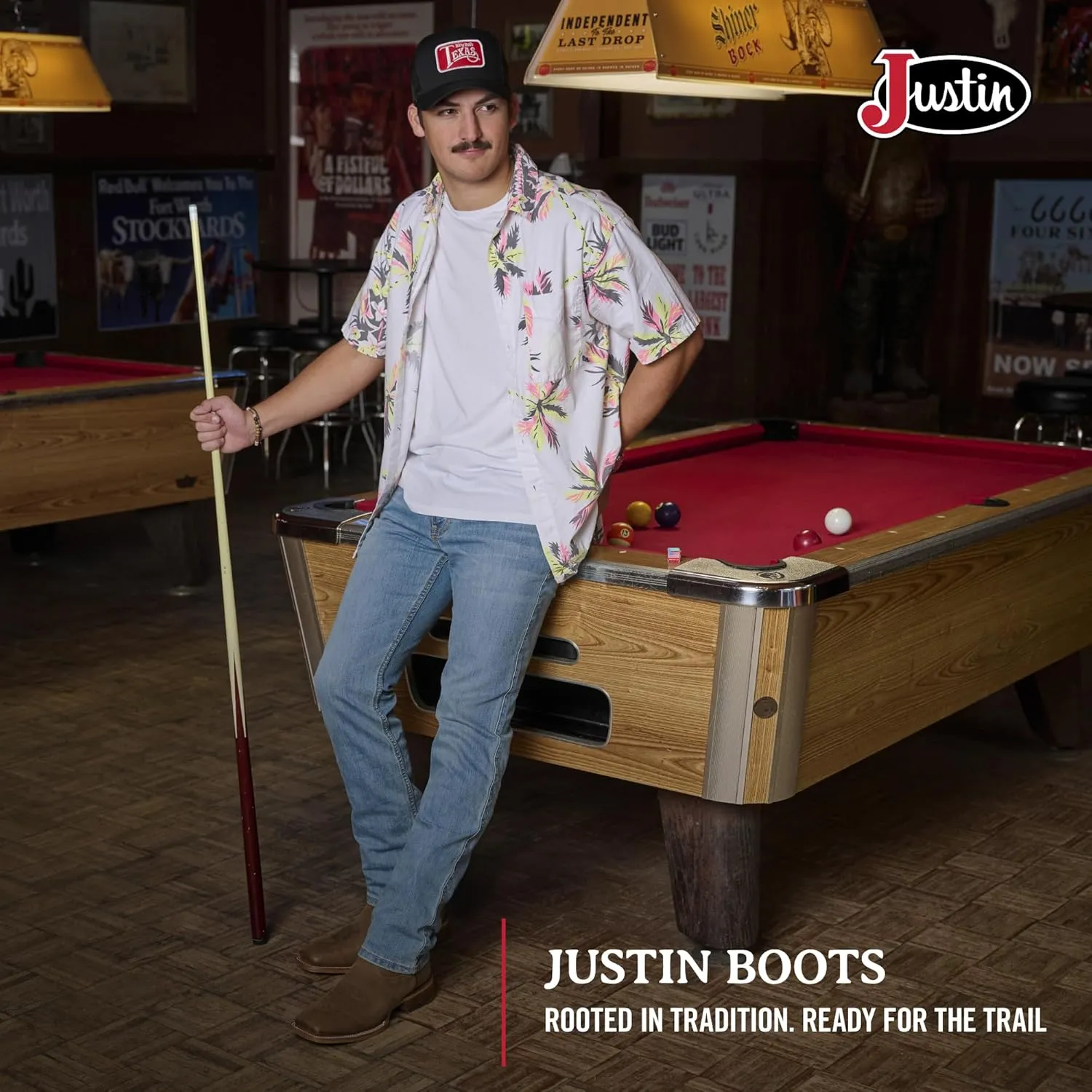 Justin Jackpot 11” Western Boots for Men - Frontier Collection - Square Toe Leather Men’s Cowboy Boots with Comfort Footbed & Heeled Leather Outsole