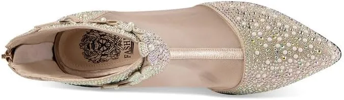 KAGAA Genuine leather pointed toe buckle strap pearls women pumps,block heel high heel with 6.5 cm zip handmade women sandals th3142s