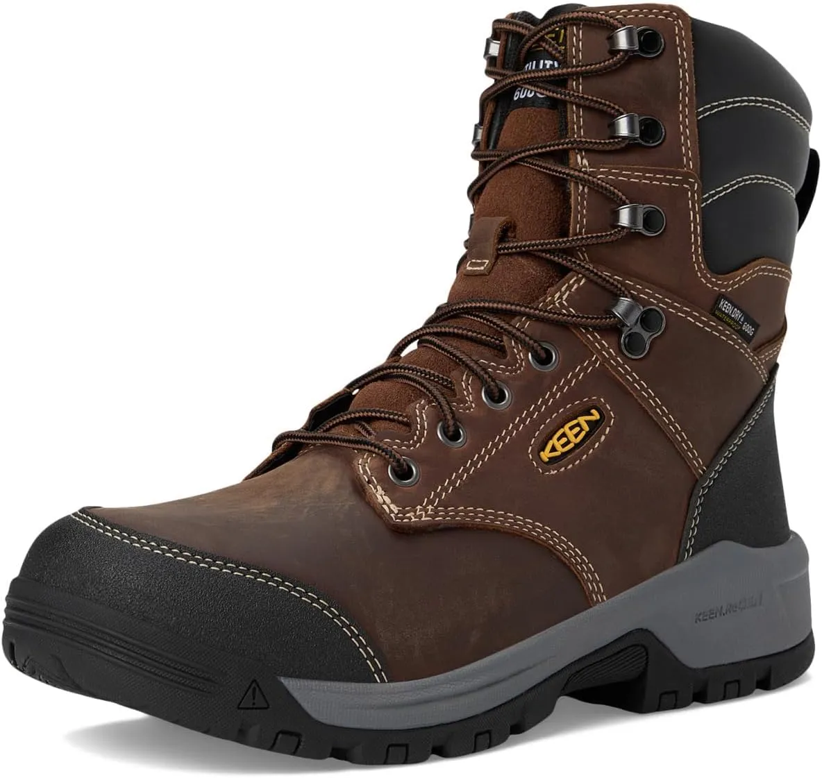 KEEN Utility Men's Evanston 8" Soft Toe Waterproof Insulated Durable Construction Work Boots