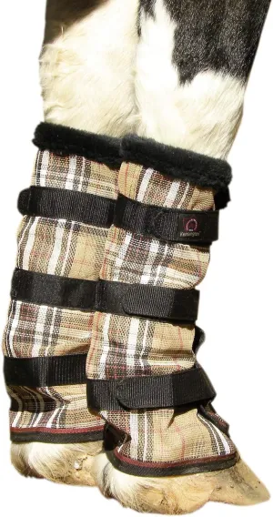 Kensington Protective Products Horse Fly Boots - Fleece Trimmed - Stay-Up Technology - Protection from Insect Bites and UV Rays - Sold in Pairs (2 Boots)