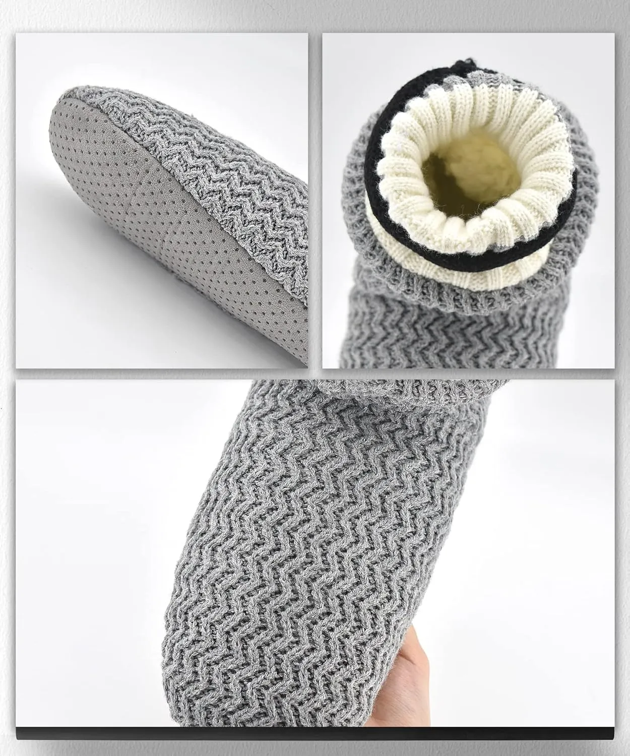 Keyela Slipper Socks Soft Cozy Thick House Indoor Boot Sock Shoes with Anti-Skid Bottom Soles for Men's