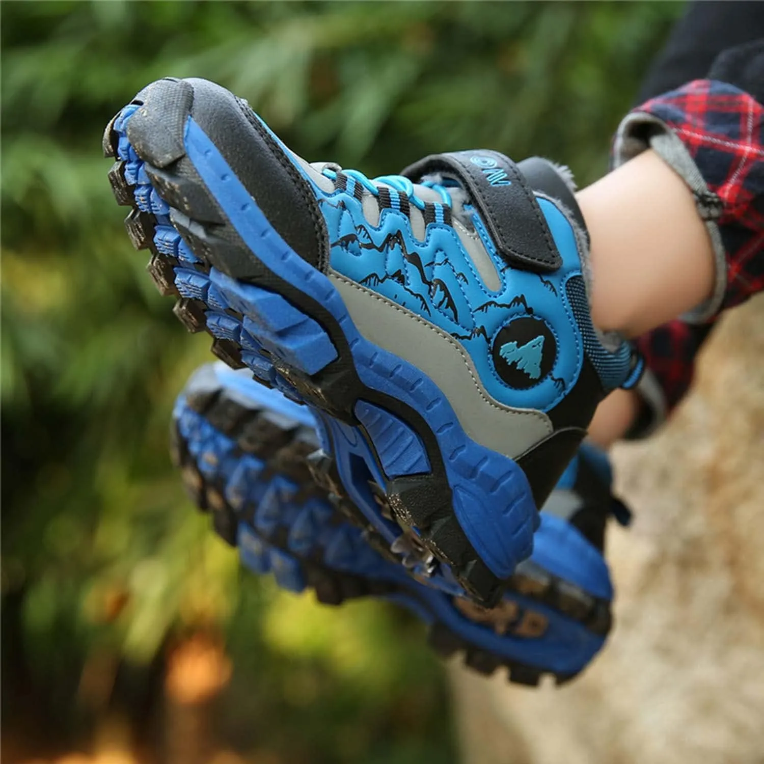 Kids Boys Girls Snow Hiking Boots Winter Plush Warm Ankle Boots Outdoor Waterproof Anti Skid Trekking Hiking Climbing Sneakers