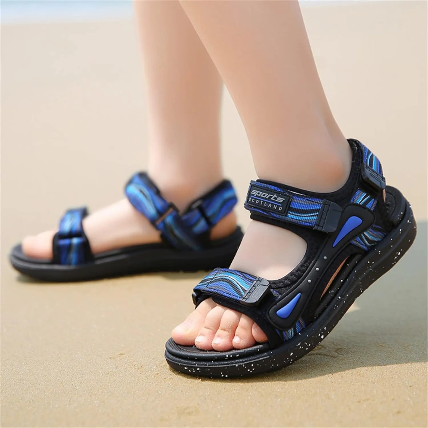 Kids Boys Summer Sports Sandals Hiking Beach Outdoor Open Toe Lightweight Breathable Non Slip Casual Walking Shoes